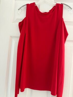 Bailey 44 Red Cold-Shoulder Sleeveless Top